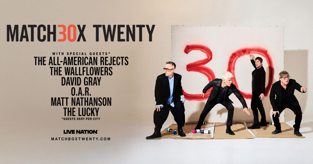 Matchbox Twenty Books 52-Date 30th Anniversary North American Tour for 2027