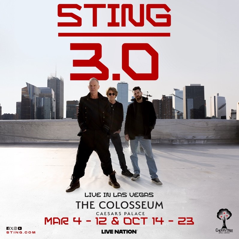 Sting Returns to Caesars Palace With STING 3.0 Las Vegas Residency in 2027
